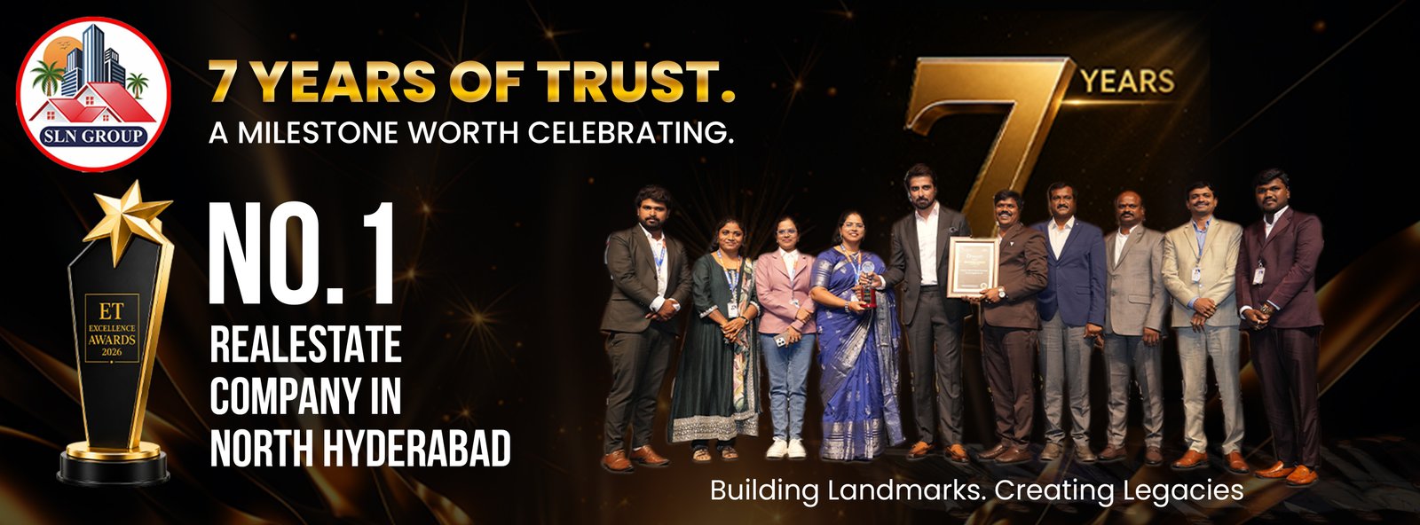 SLN Group - 7 Years of Trust - No. 1 Real Estate Company in North Hyderabad - ET Excellence Awards 2026